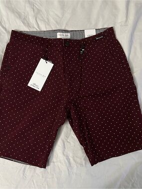 Cactus Man Burgundy Microdot Flat Front Men’s Shorts